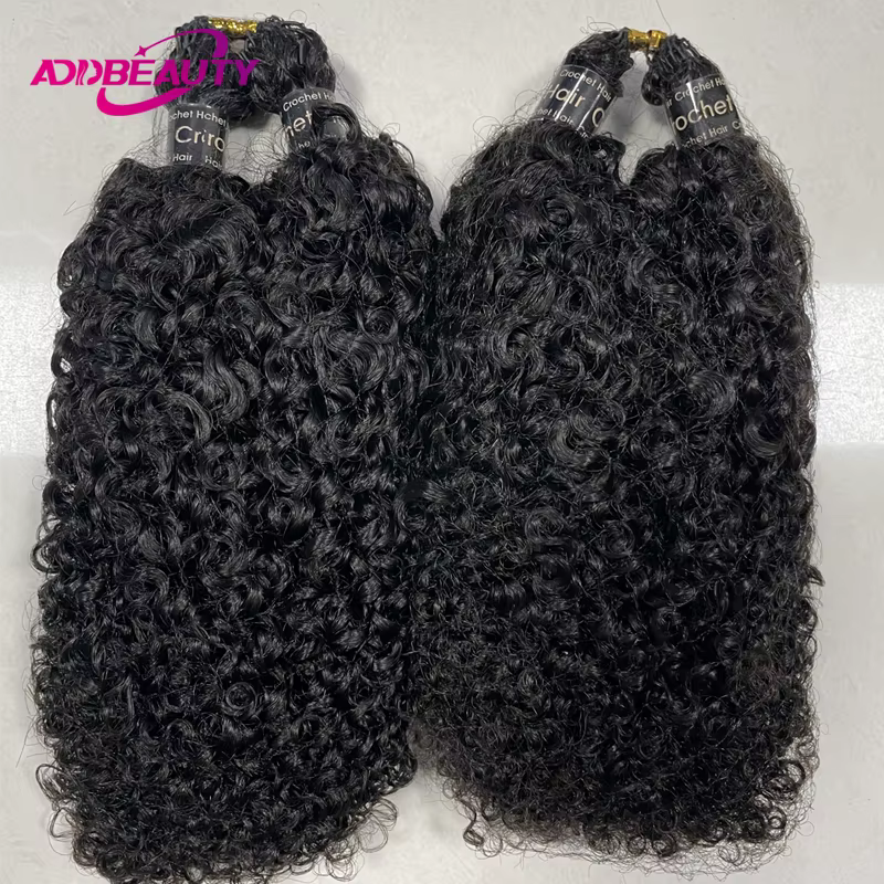 Extensions de cheveux humains bouclés afro crépus, extensions de cheveux au crochet sans nœuds pré-s