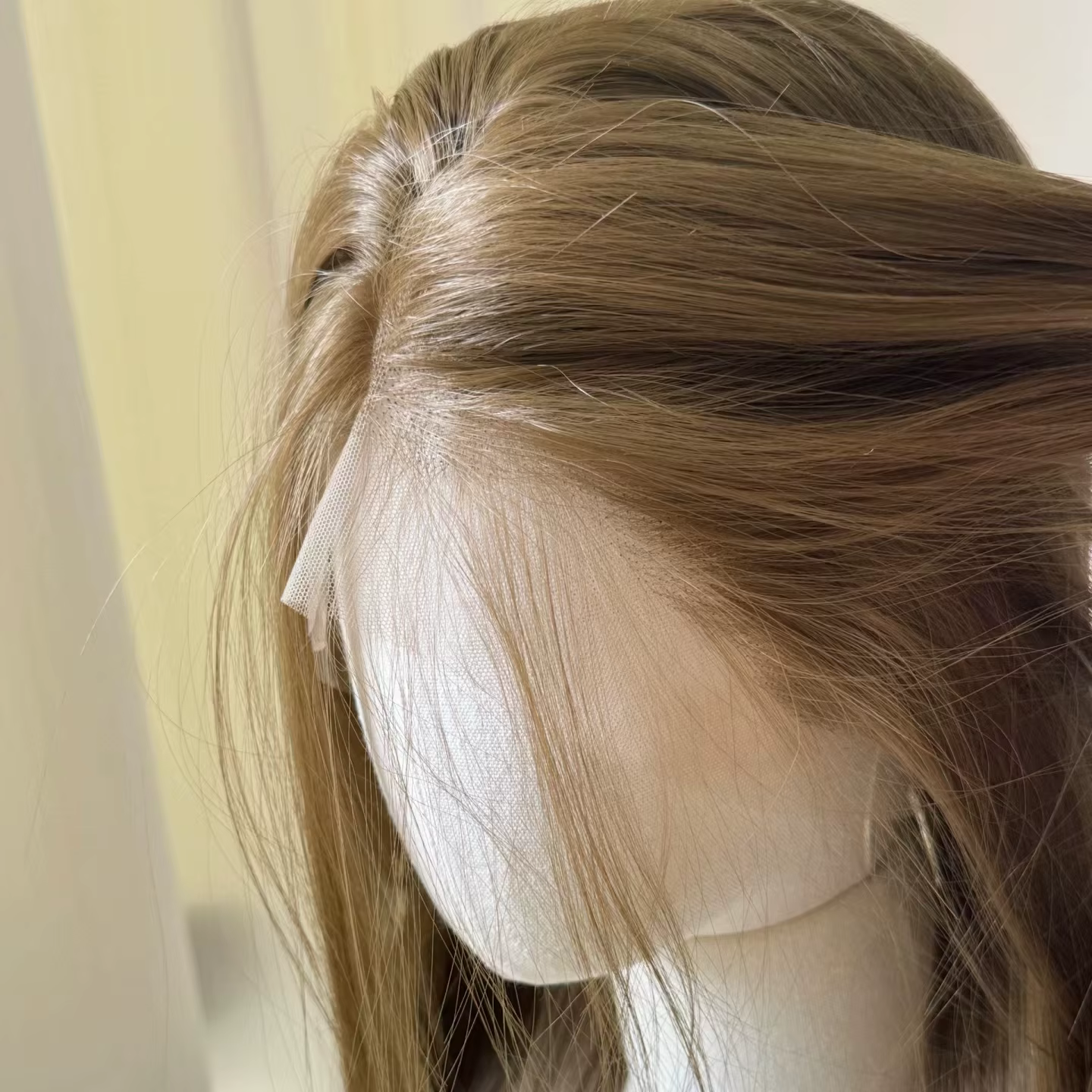 Perruque avant en dentelle brune pour femme, cheveux longs et raides, haute qualité, degré de chaleu