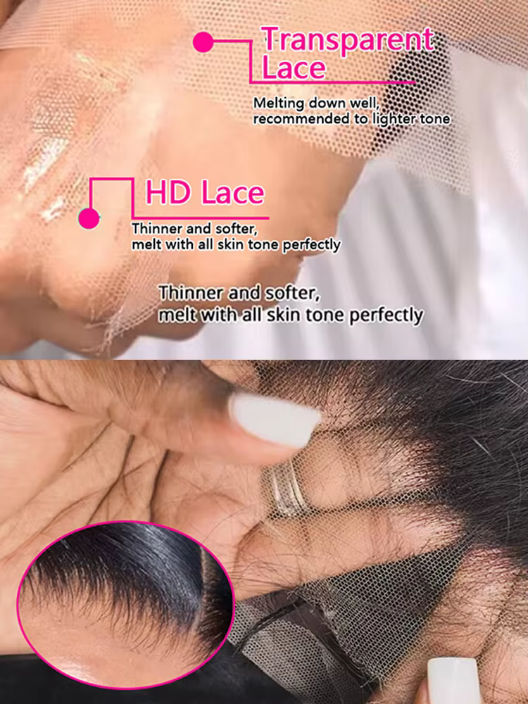 HD Transparent 13x4 13x6 vague de corps dentelle avant perruque pré plumée 360 dentelle frontale per
