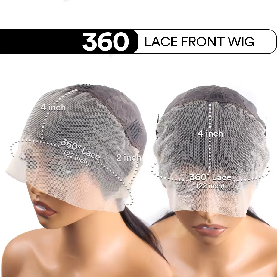 Perruque Invisible 360 HD en Dentelle Complète Cheveux Humains Sans Colle Pré-Coupée Densité 200 Bou