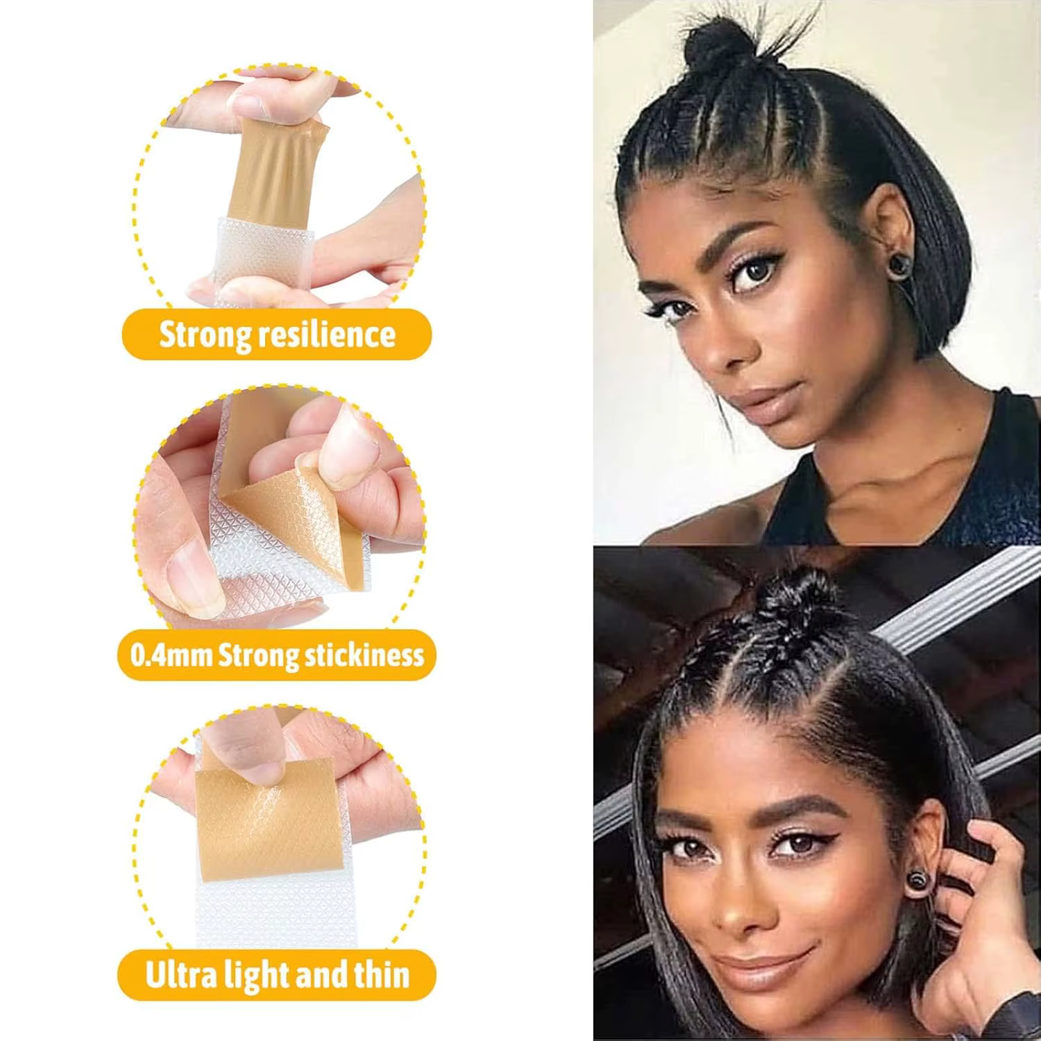 Bande de faux cuir chevelu pour perruques en dentelle, bande de cicatrice en Silicone avec raie réal
