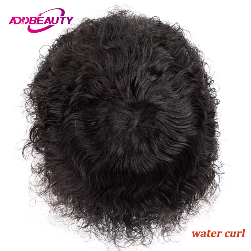 Perruques de cheveux humains indiens Afro Wave pour hommes, Toppers de cheveux bouclés, Toupet Mono 