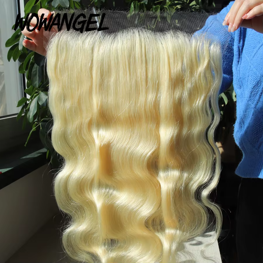 Perruque en dentelle transparente HD, cheveux blonds 613, dentelle ultra fine, fermeture uniquement 