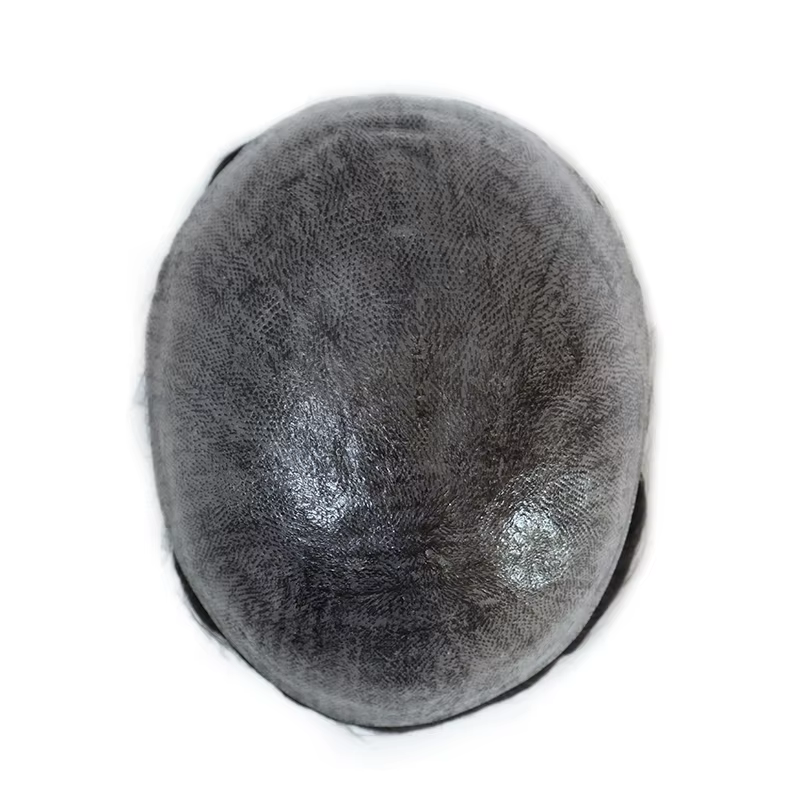 Prothèse capillaire masculine I SKIN 0.12-0.14mm en PU intégral avec nœuds, système de remplacement