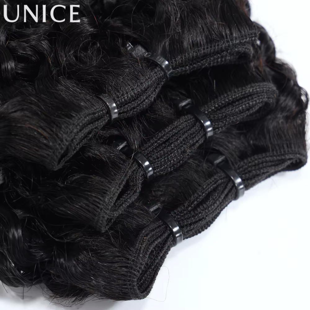 UNice 3 pièces de mèches de cheveux bouclés birmans 100% cheveux humains avec des extrémités en spir