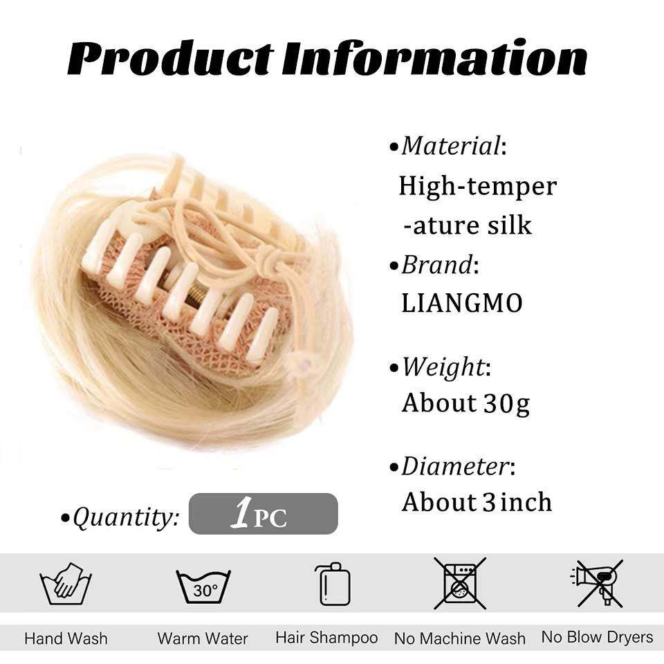 LM – Chignon synthétique bouclé pour femmes, postiche à griffes ombrées, chignons en désordre, pince