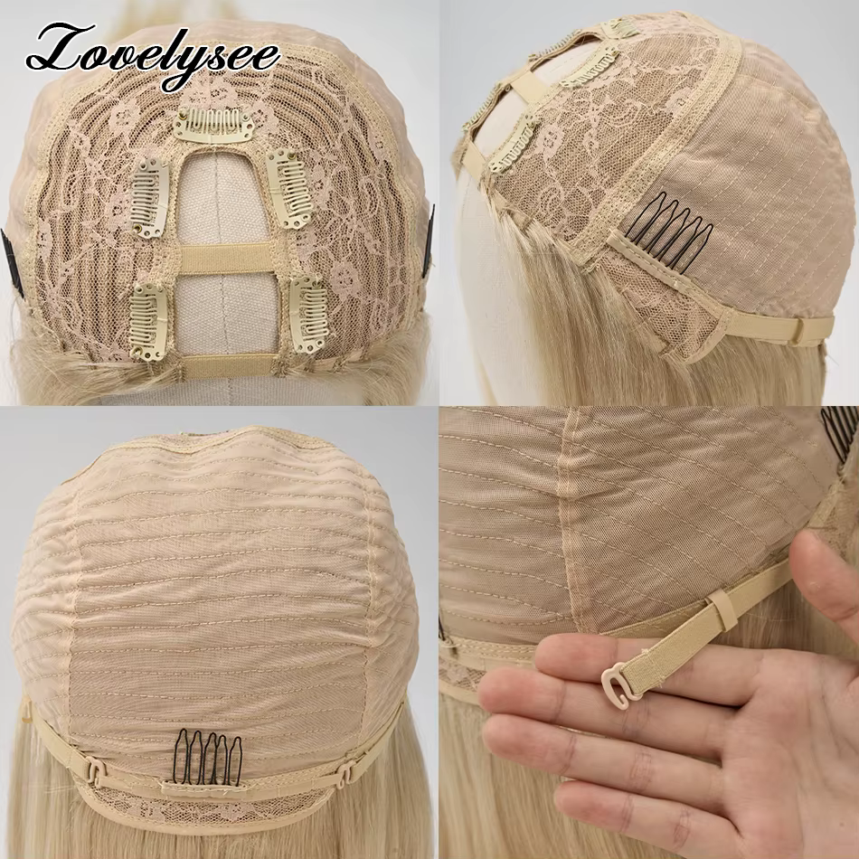 Perruques droites en U pour femmes, cheveux humains brésiliens, perruque en forme de U, sans laisser