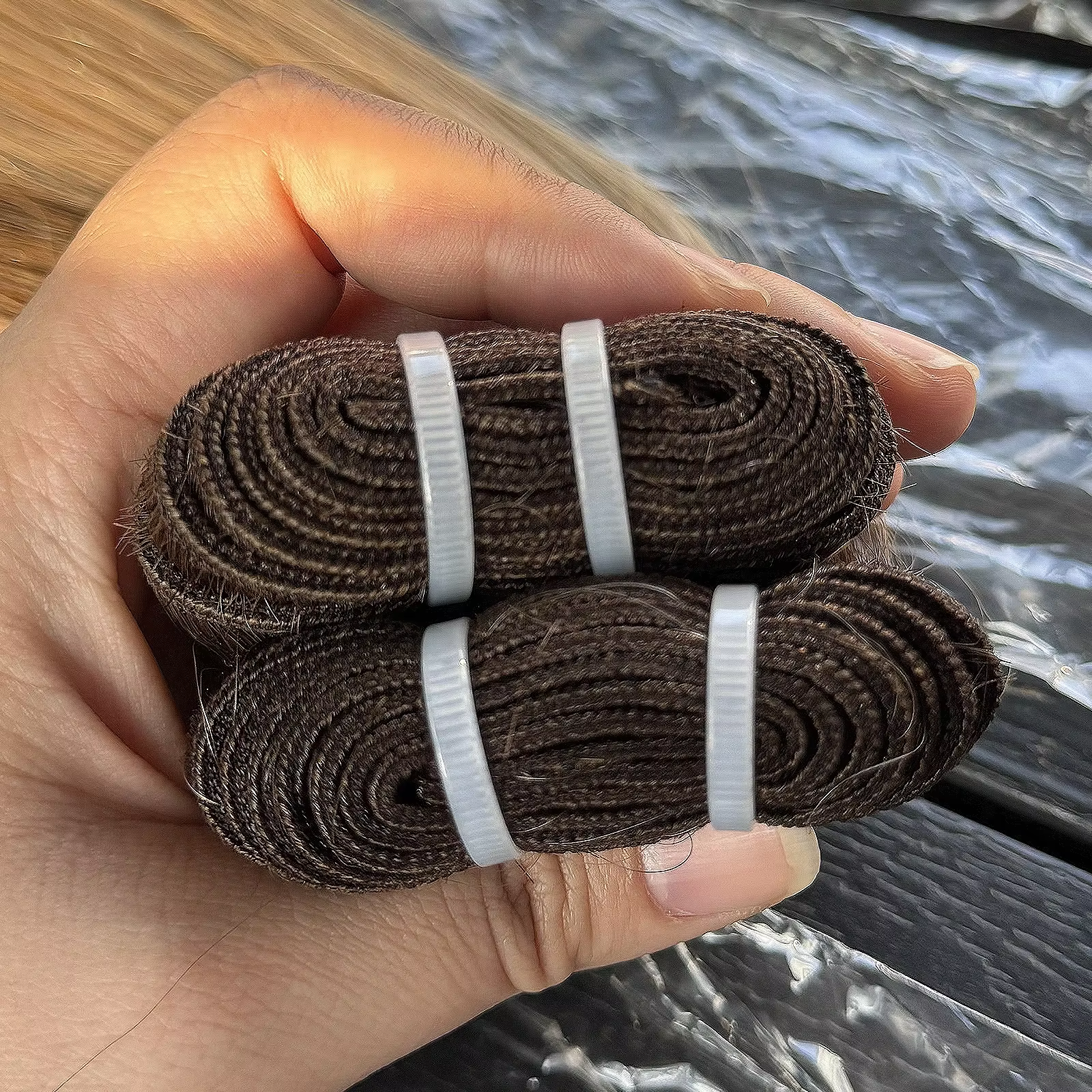 Extensions de cheveux vietnamiens lisses, tissage de cheveux humains, blonds avec mèches décolorées,