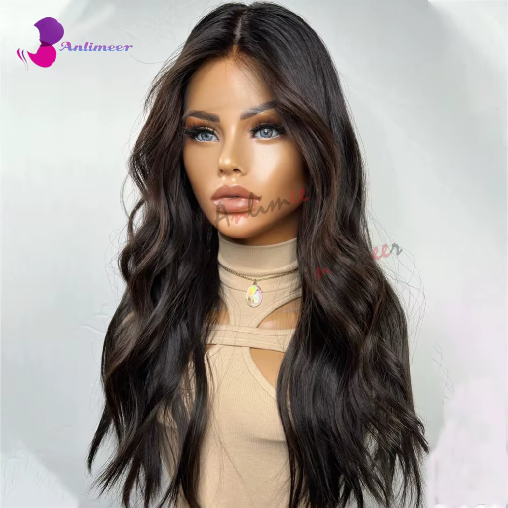 Perruque Lace Frontale Balayage Brun Chocolat en Cheveux Humains Naturels pour Femmes, Perruque Brun