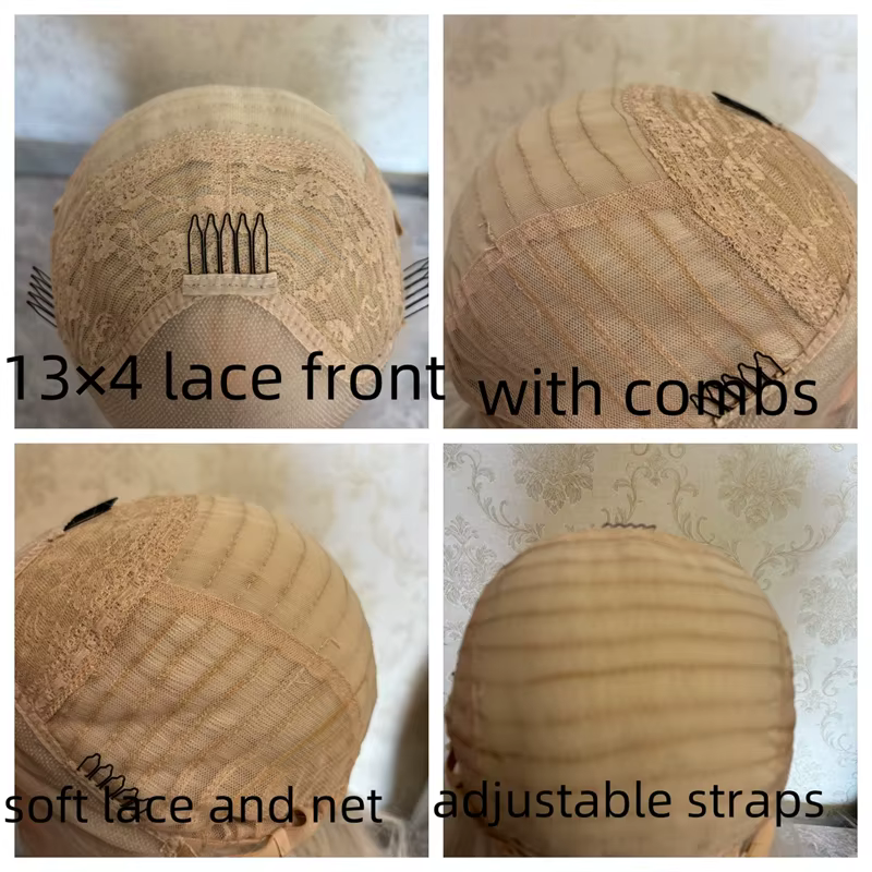 Perruque blonde Bob courte ondulée pour femme, perruques frontales en dentelle HD synthétique, surbr