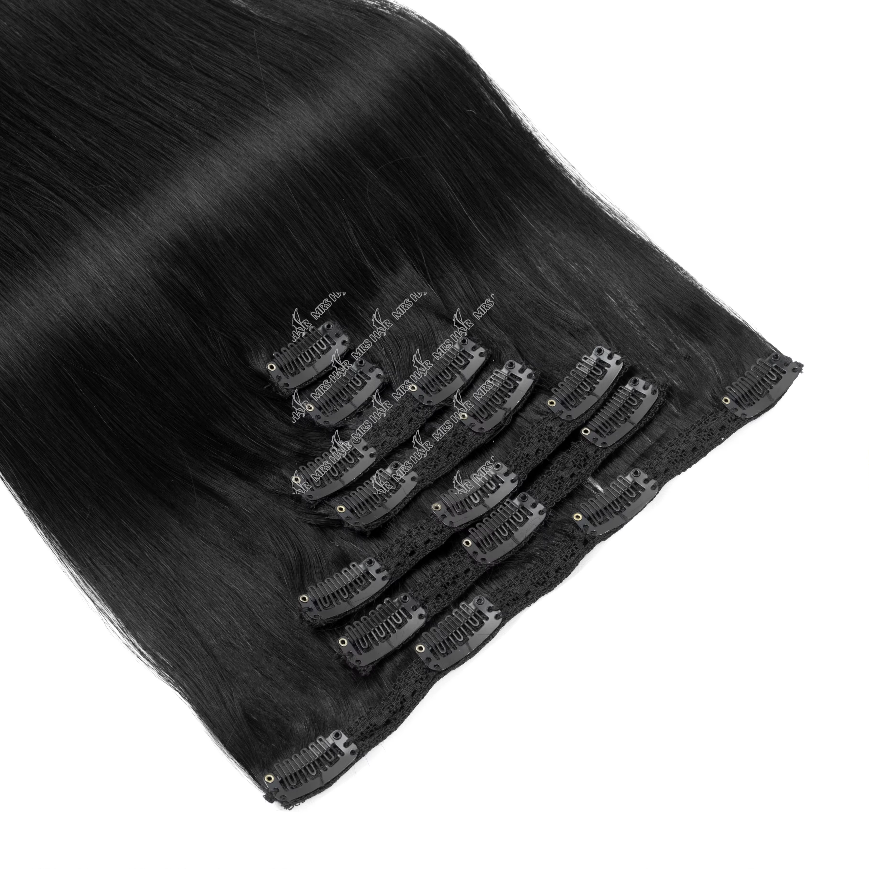 MRSHAIR-Extensions de Cheveux Naturels à Clips, Double Trame, Tête Complète, 7 Pièces, pour Ajouter 