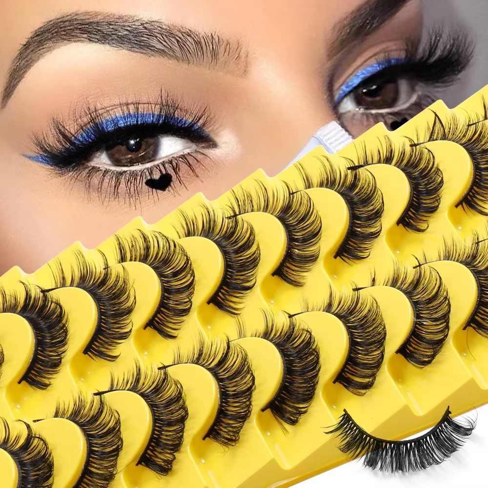 10 paires de cils bande de Volume russe cils D bouclés vison faux cils ressemble aux Extensions