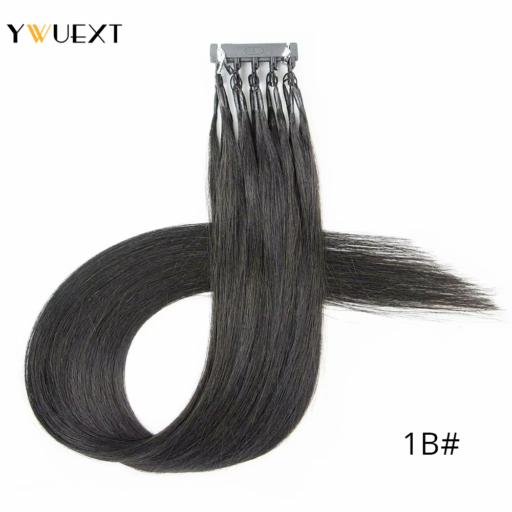 Extensions de cheveux humains 6D-2, 5pin/pc, 16-24 pouces, cheveux raides naturels, micro-liaisons 6