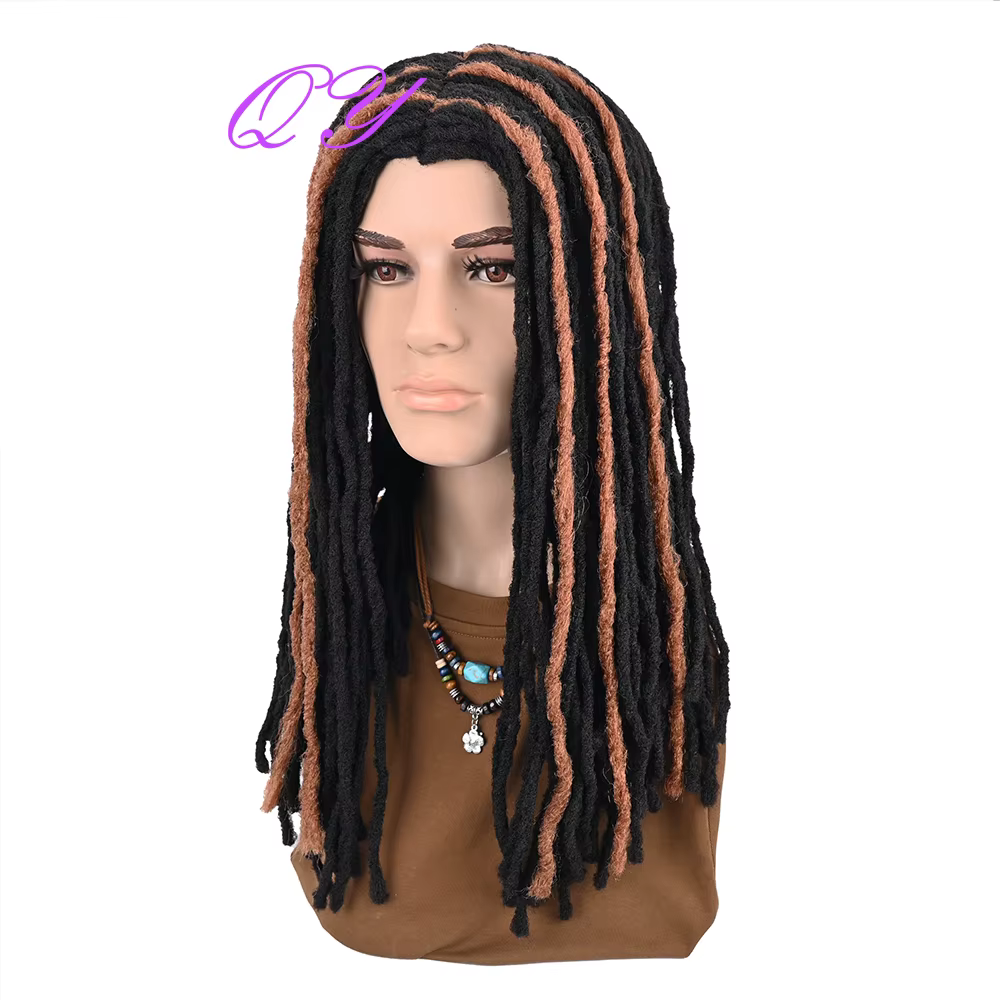Dreadlocks longs ultraviolets pour hommes, africains traditionnels, noirs, fibre synthétique ultravi