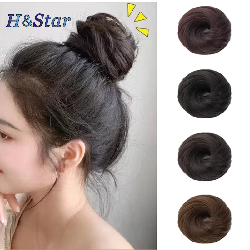 H & STAR – Chignon synthétique en désordre, Extension de Chignon lisse, Mini élastique, chouchous, a