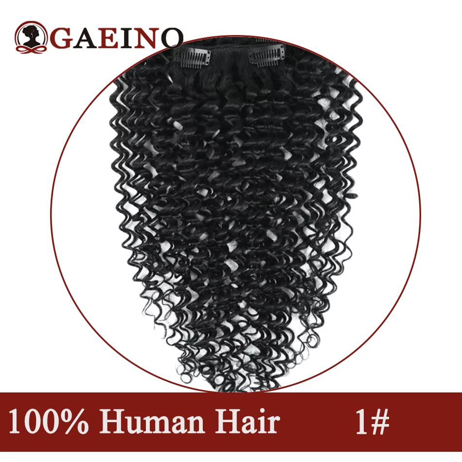Extensions de cheveux humains crépus bouclés à clips, postiche blonde à clips, cheveux humains réels