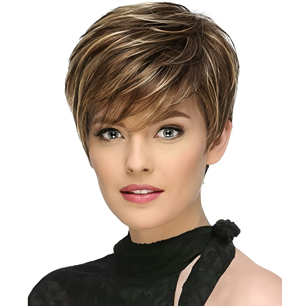 Perruque courte bouclée élégante, moelleuse et tendance pour femmes, en fibre synthétique, cheveux c