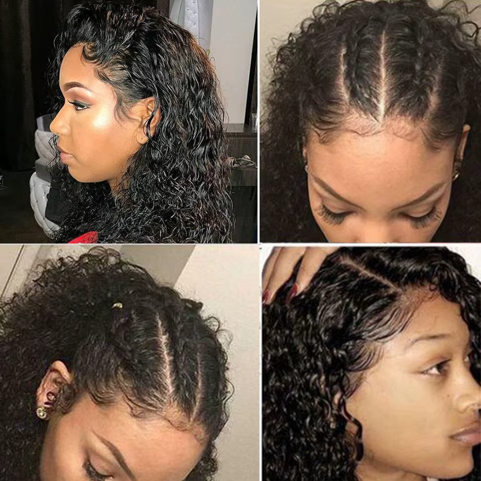 HairUGo – perruque Lace Front wig brésilienne non-remy naturelle, cheveux Jerry bouclés, 13x4, 13x4,