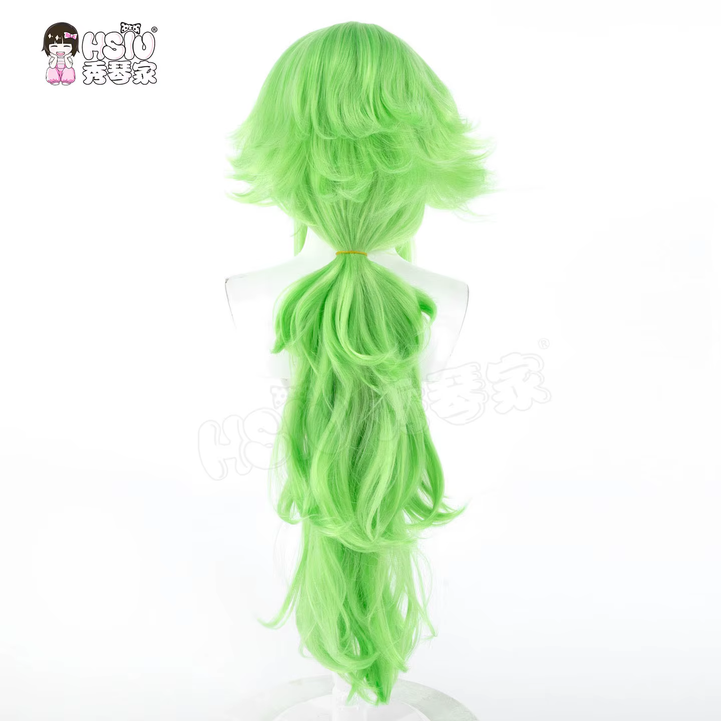 N Cosplay perruque fibre synthétique perruque 「HSIU」 80Cm herbe vert longue perruque + bonnet de per