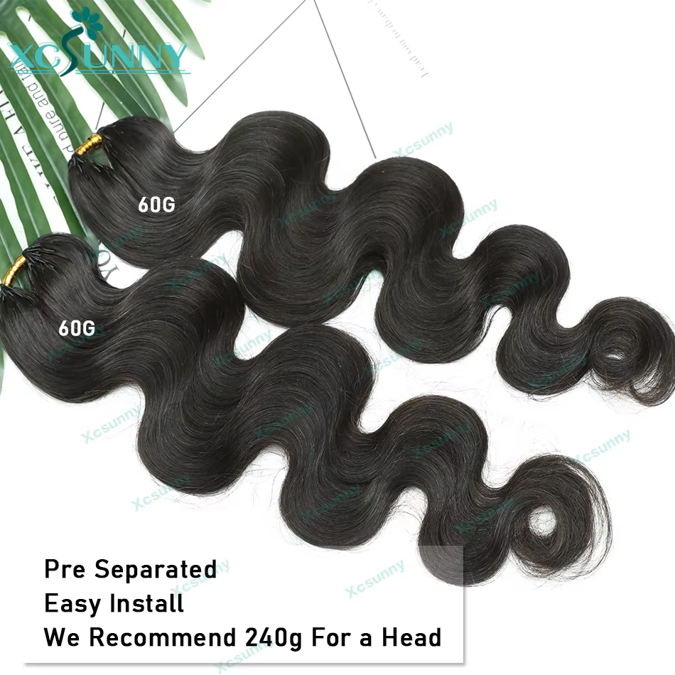 Extensions de cheveux humains au crochet effet plumes, ondulées, sans nœuds, pré-séparées, miracle n