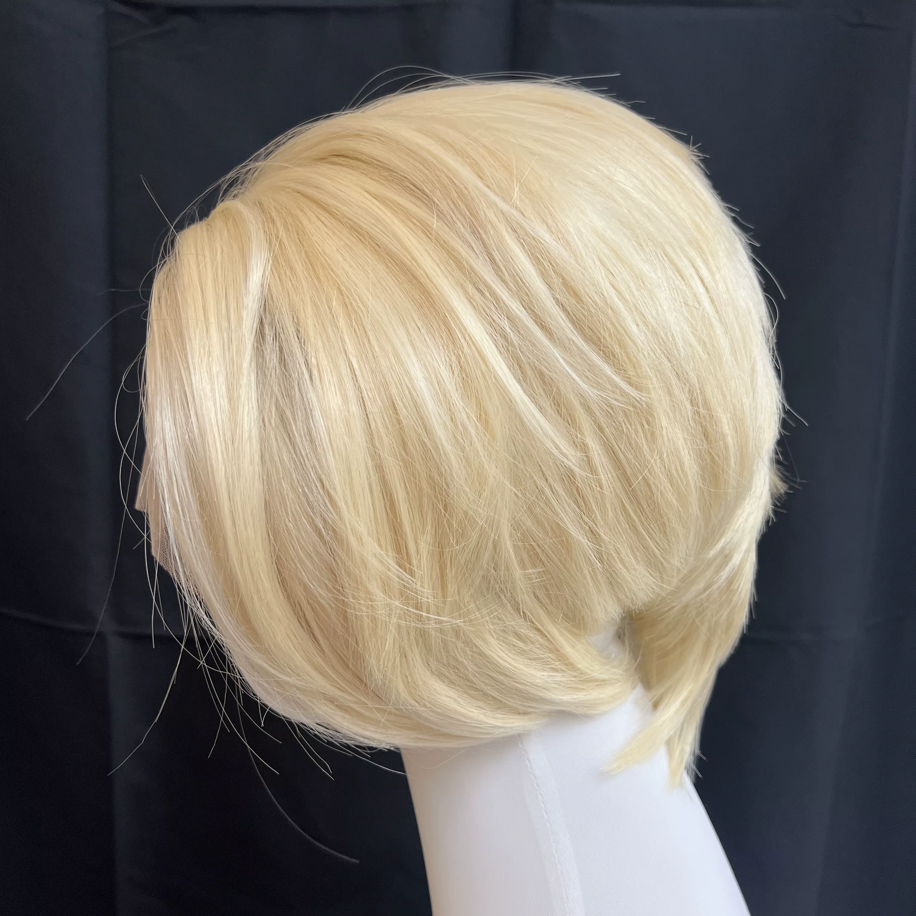 Ashely – perruque Lace Front Wig synthétique Blonde courte, 13x4, naissance des cheveux naturelle, F