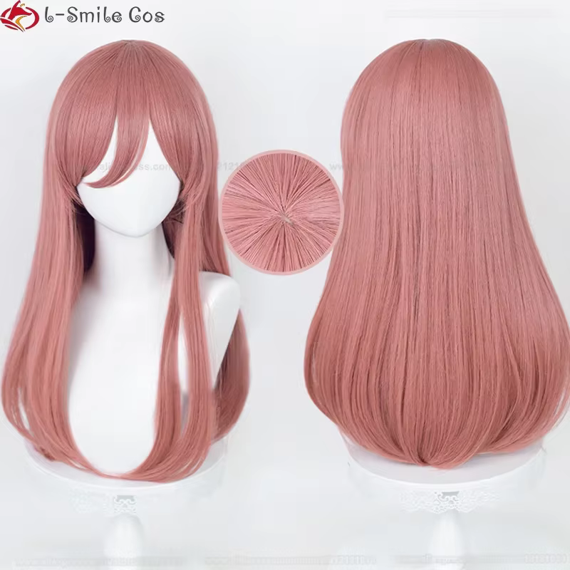 Nakano Miku Cosplay perruque 60 cm de Long rose foncé perruques pour femmes Anime Cosplay perruques 