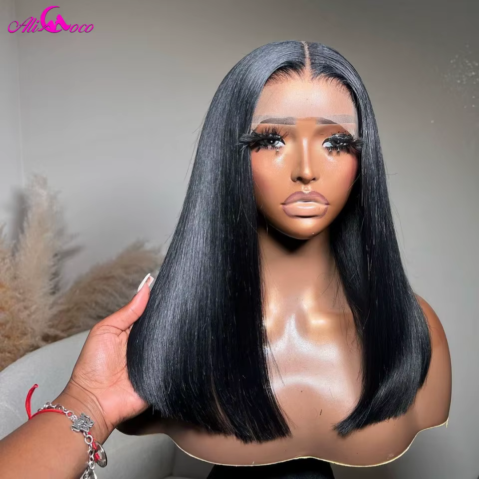 Ali Coco-Perruque Lace Front Wig Remy Naturelle, Cheveux Lisses, Blond, 13x4, 13x6, Transparente, po