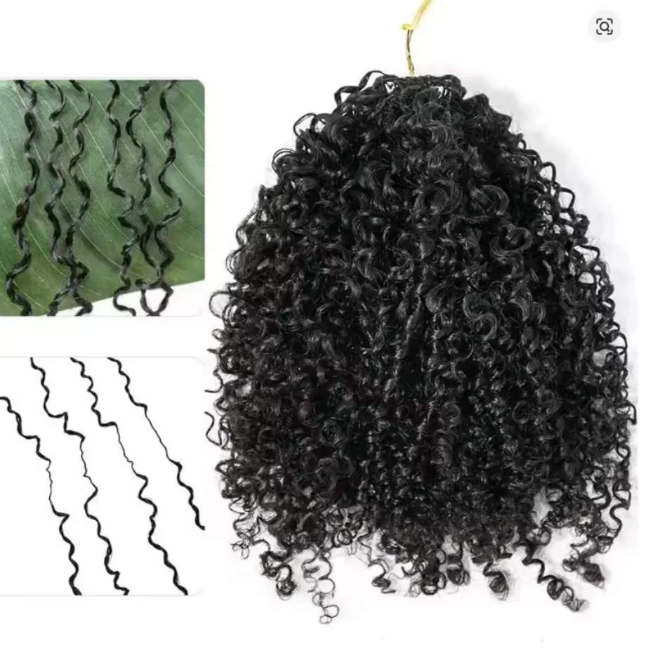 Extensions de cheveux humains bouclés crépus au crochet, tresses invisibles sans nœuds, pré-séparées