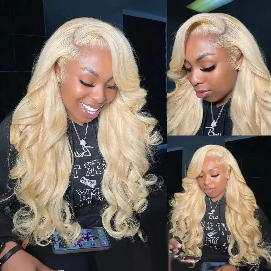 Perruque frontale HD Lace Body Wave 613 blonde 13x6 de 30 pouces en cheveux humains colorés, haute d