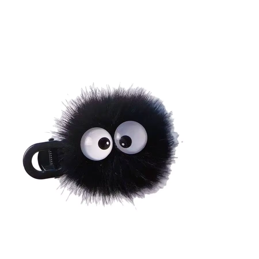 Jolie pince à cheveux noire floue pour femmes – Design de grands yeux, accessoires de cheveux adorab