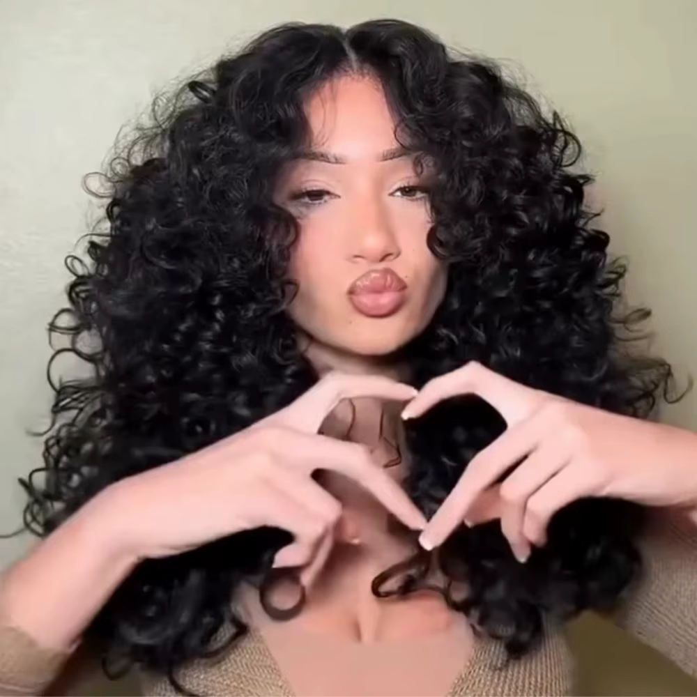 Geeta perruques bouclées rebondissantes 100% cheveux humains 13x4 13x6 perruque avant en dentelle tr