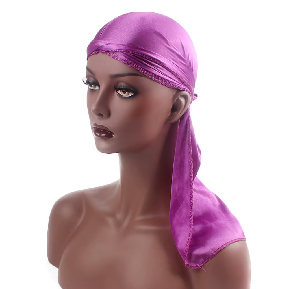 Turban en Satin à Longue Queue pour Homme et Femme, Unisexe, Bandeau de Sauna Hip Hop, Motard, 7,5