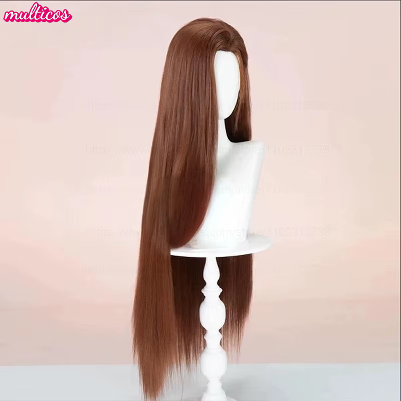 Perruque de Cosplay Hyuna de haute qualité, cheveux synthétiques longs et lisses, bruns, résistants 