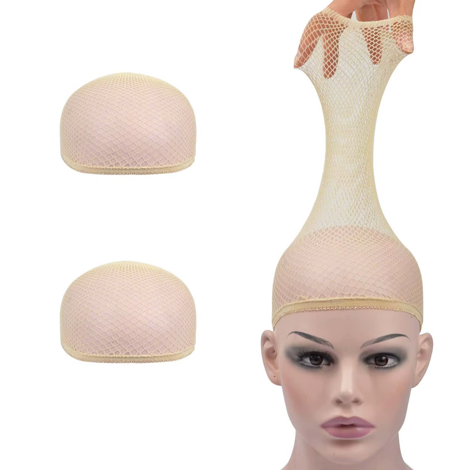 Bonnet de perruque en maille, filet à cheveux en Nylon, nouveaux filets à cheveux élastiques extensi