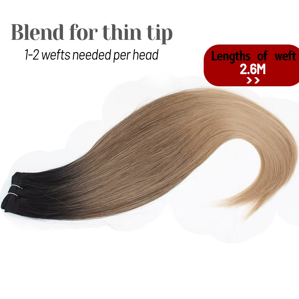 Extensions capillaires synthétiques lisses Bio, faux mèches en Fiber résistante à la chaleur, ombré