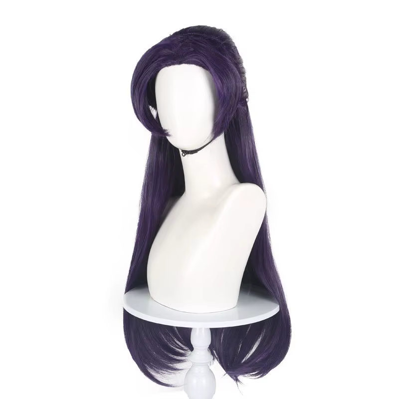 Perruque Jinshi Anime longue perruque droite violette pour hommes Halloween Cosplay tenue de Cosplay
