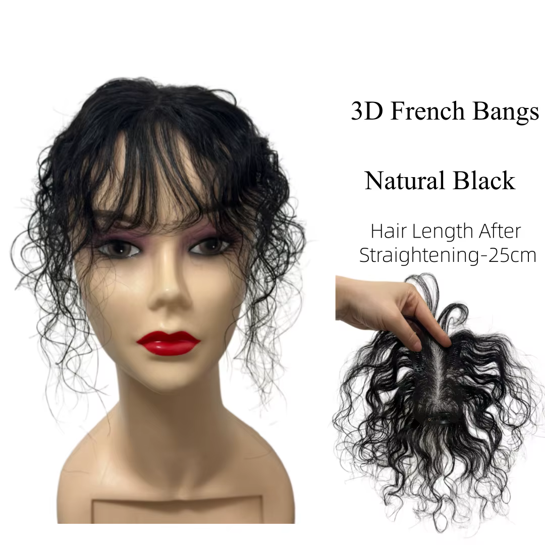 Topper capillaire ultra-fin en dentelle pour femmes, cheveux humains bouclés avec clips, extensions 