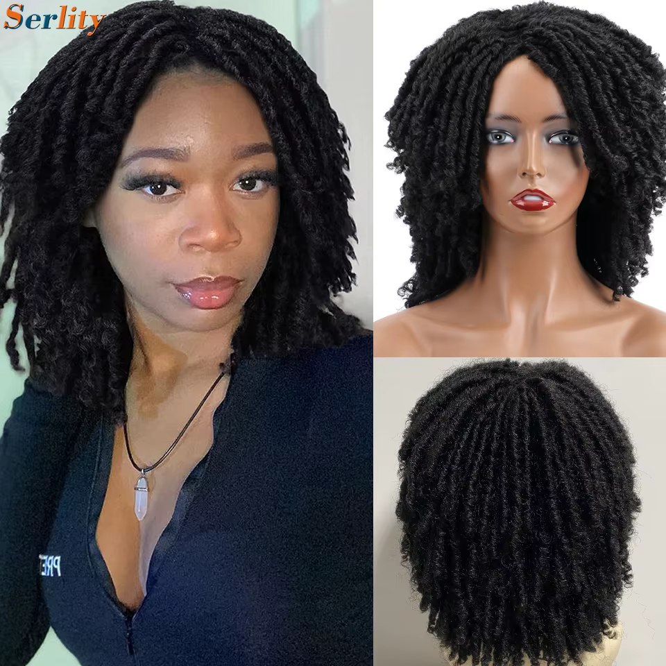 Dreadlock perruque pour les hommes et les femmes noirs Crocodile peau d'Afrique tresse de jute faux