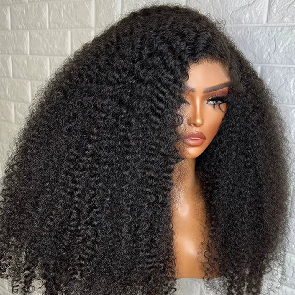 Perruque en cheveux humains bouclés crépus à 300 % de densité pour femmes, cheveux indiens bruts, pe