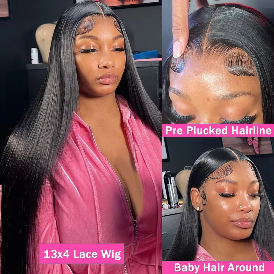 Perruque Lace Front Wig lisse brésilienne naturelle-Sophia, cheveux Remy, 13x6 HD, densité 200, 38 p