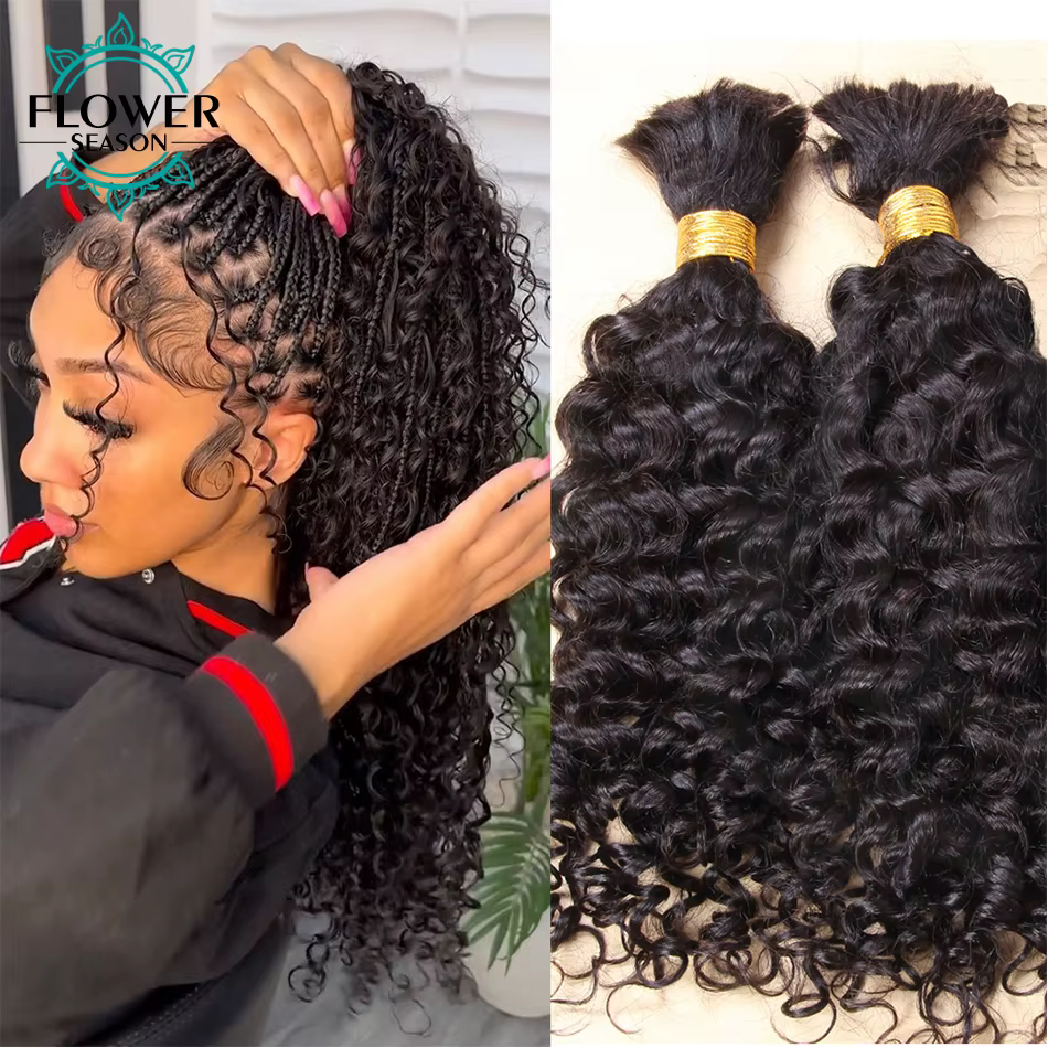 Cheveux humains en vrac pour tresser en gros tresses Boho birmans Extensions de cheveux humains sans