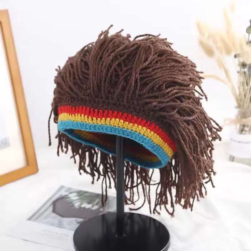 Perruque tressée jamaïcaine pour hommes et femmes africains, bonnet tricoté fait main, perruque synt