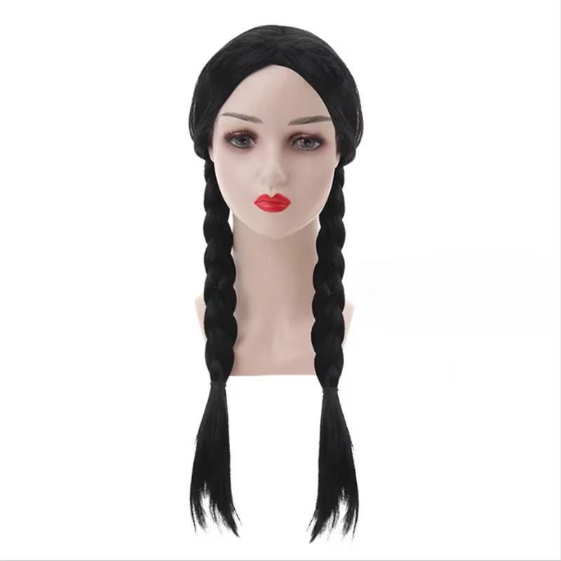 Perruque de Cheveux Longs Synthétiques pour Cosplay, Accessoires de Carnaval d'Halloween, Haute Temp