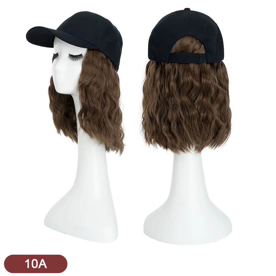 Benehair chapeau perruque pour femmes 8 pouces vague casquette de baseball perruque avec Extensions 