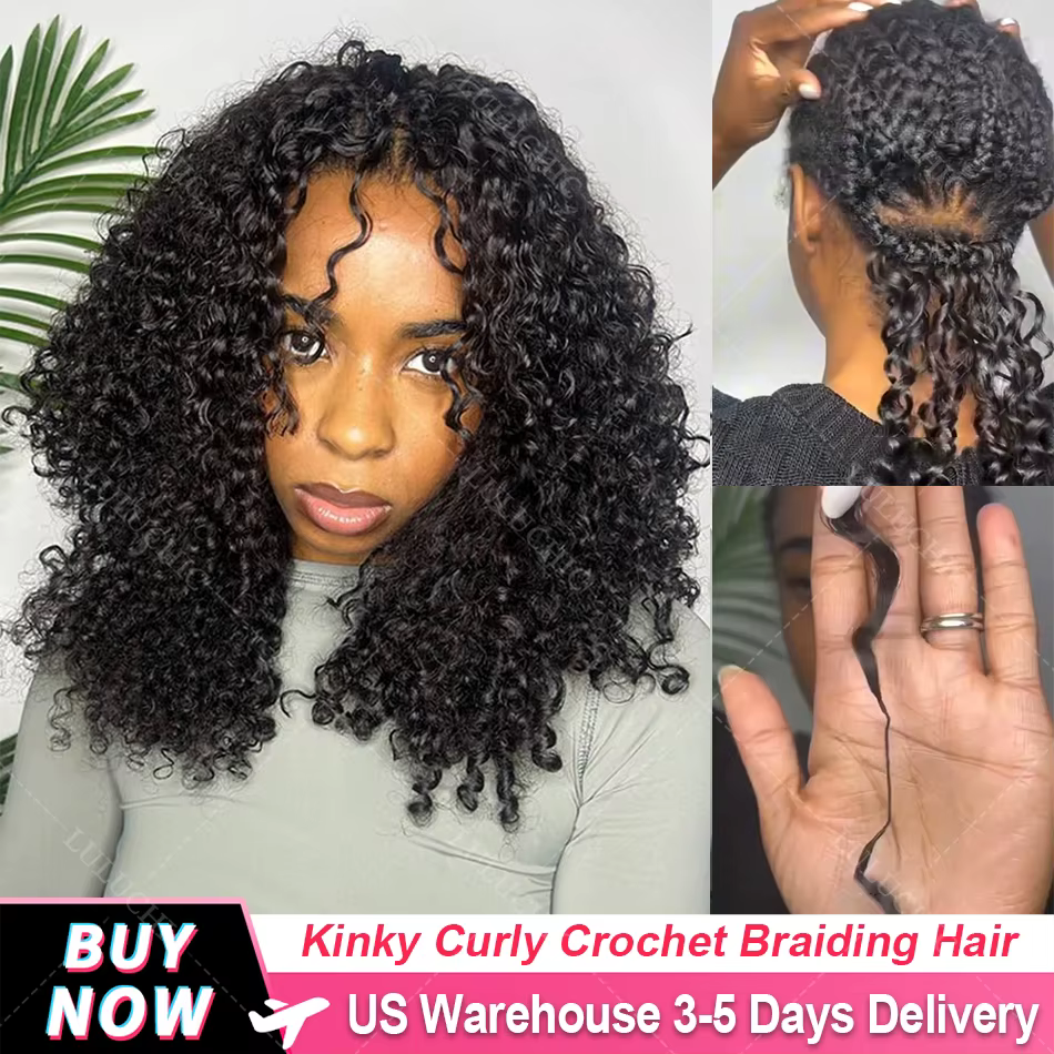 Petites spirales invisibles bouclés Crochet cheveux humains 12A sans noeuds pré-séparés crépus boucl