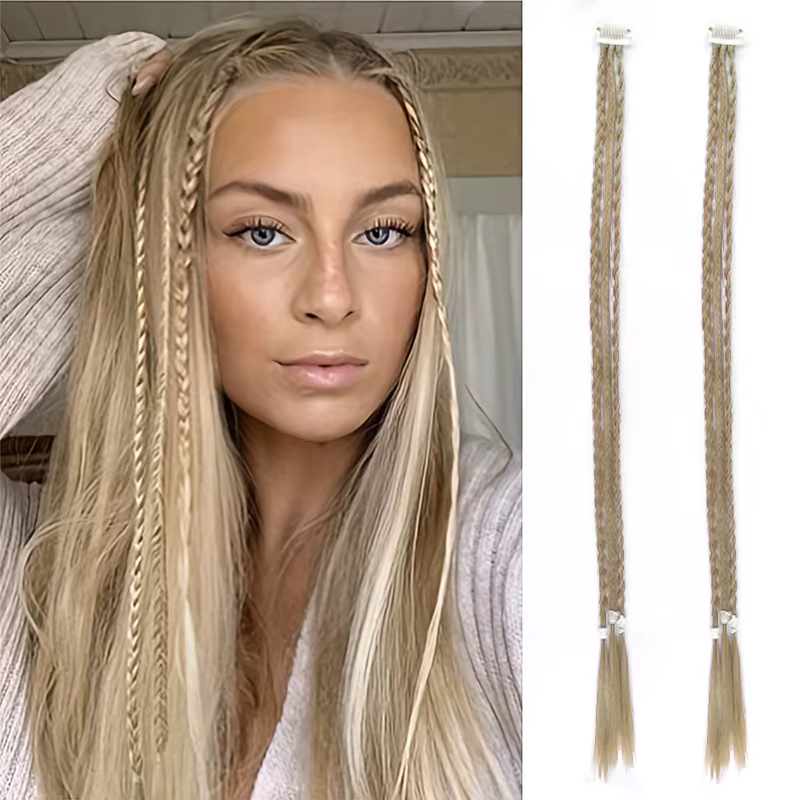 Perruque tressée à trois brins, petite tresse torsadée, extension de cheveux, perruque tressée pour