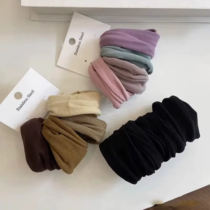 Lot de 4 chouchous solides très extensibles et larges pour femmes, attaches pour queue de cheval, él
