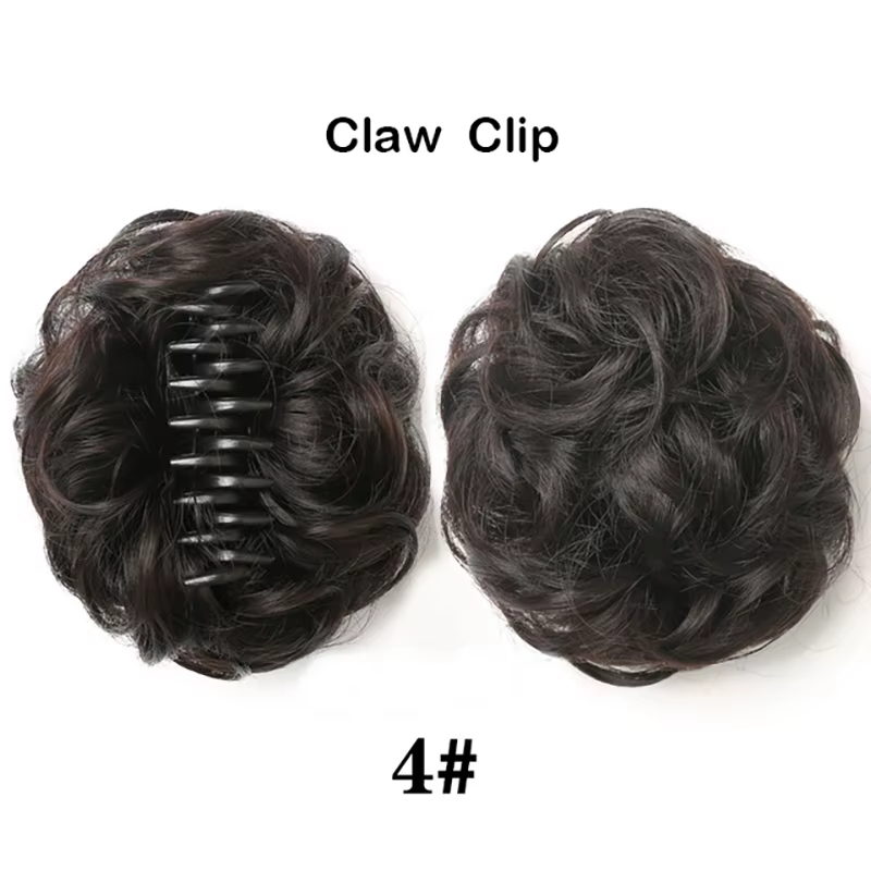Sunslymei cheveux synthétiques Chignon pince à saisir Chignon postiche bouclés désordre queue de che