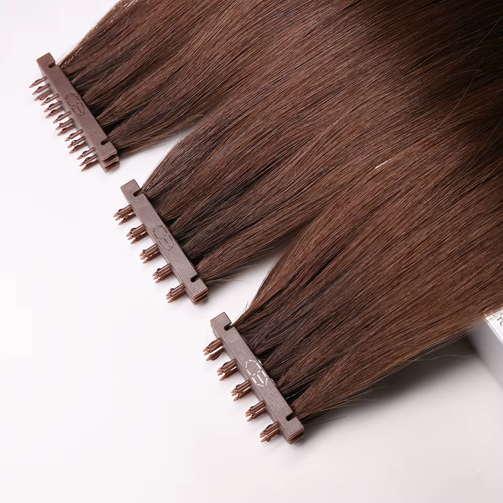 Extensions de cheveux cachées 6D-3, 52g, micro-liens, cheveux humains, couleur brun foncé # Extensio