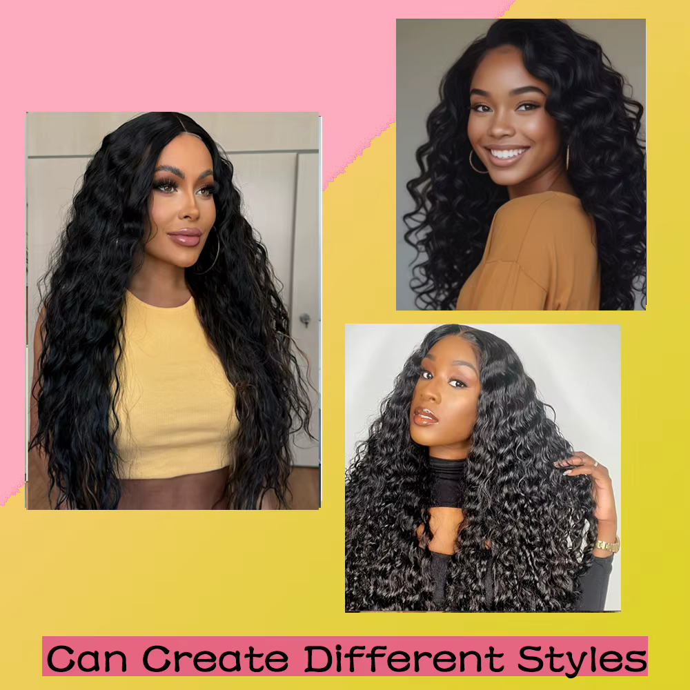 Extensions de cheveux humains 100% naturels Deep Wave, tresses au crochet sans nœuds pré-séparées, e